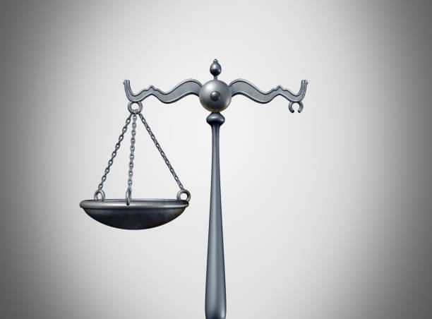 Broken law legal problem and justice system trouble concept as a scale of justice missing a piece as a metaphor for laws or regulation problems and political legislation partisanship as a 3D illustration.